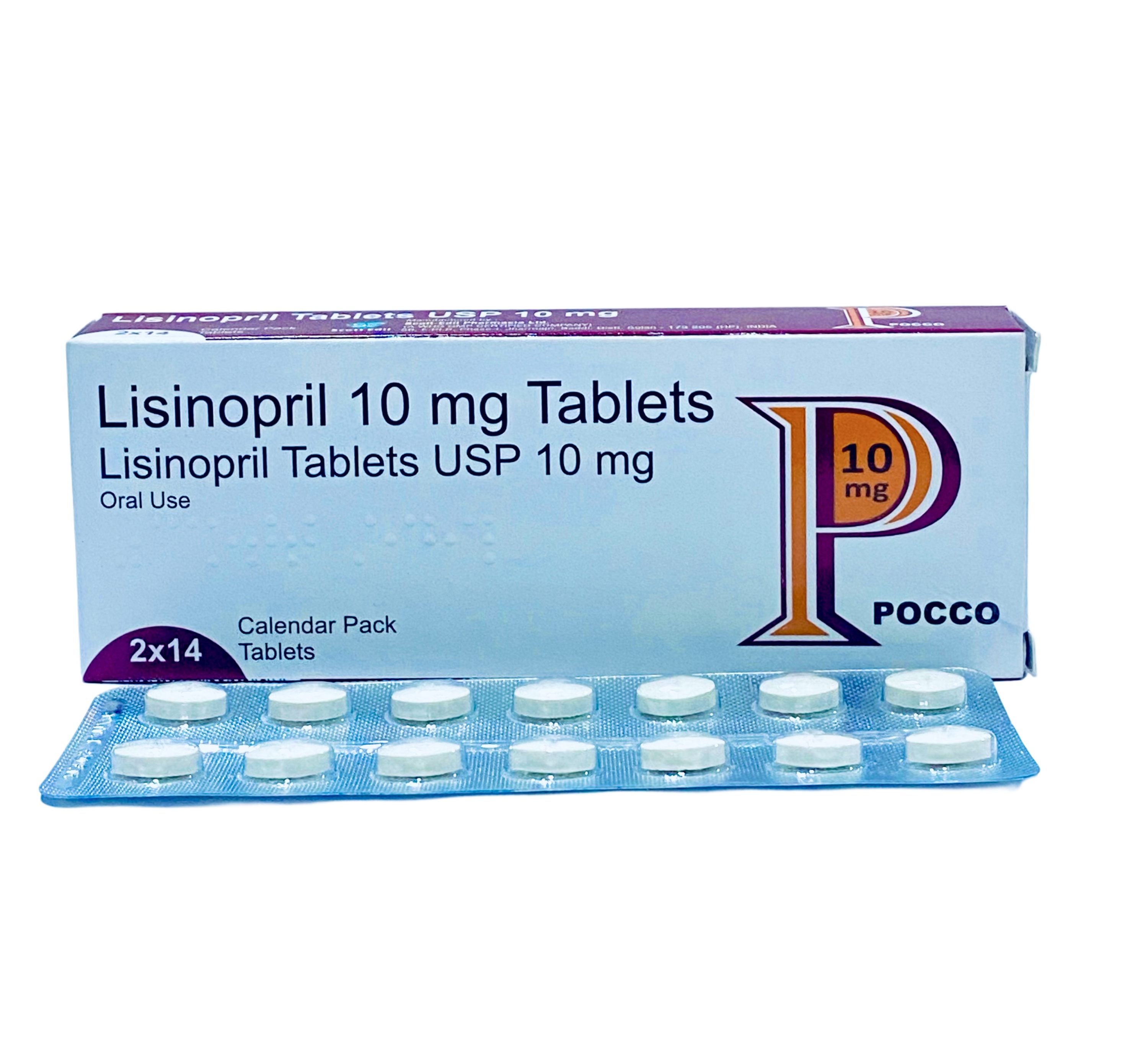 Pocco Lisinopril 10mg Tablet x28 | MedeCify, image size:3000x2713