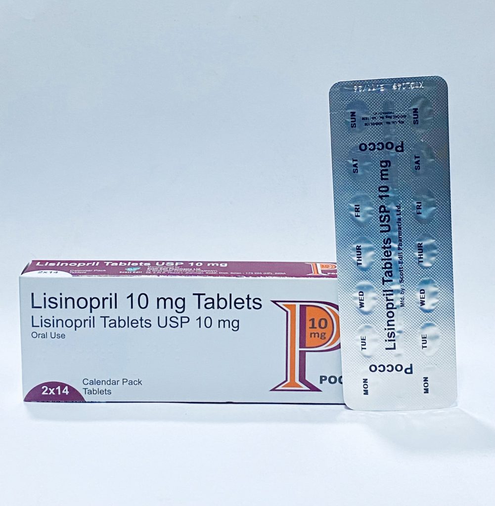 Pocco Lisinopril 10mg Tablet x28 | MedeCify, image size:1001x1024