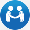 png transparent handshaking logo communication skill business information customer service customer support icon blue service smiley