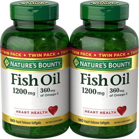 Natures Bounty Fish Oil mg Twin Pack Supports Heart Health With Omega EPA DHA Rapid Release Softgels