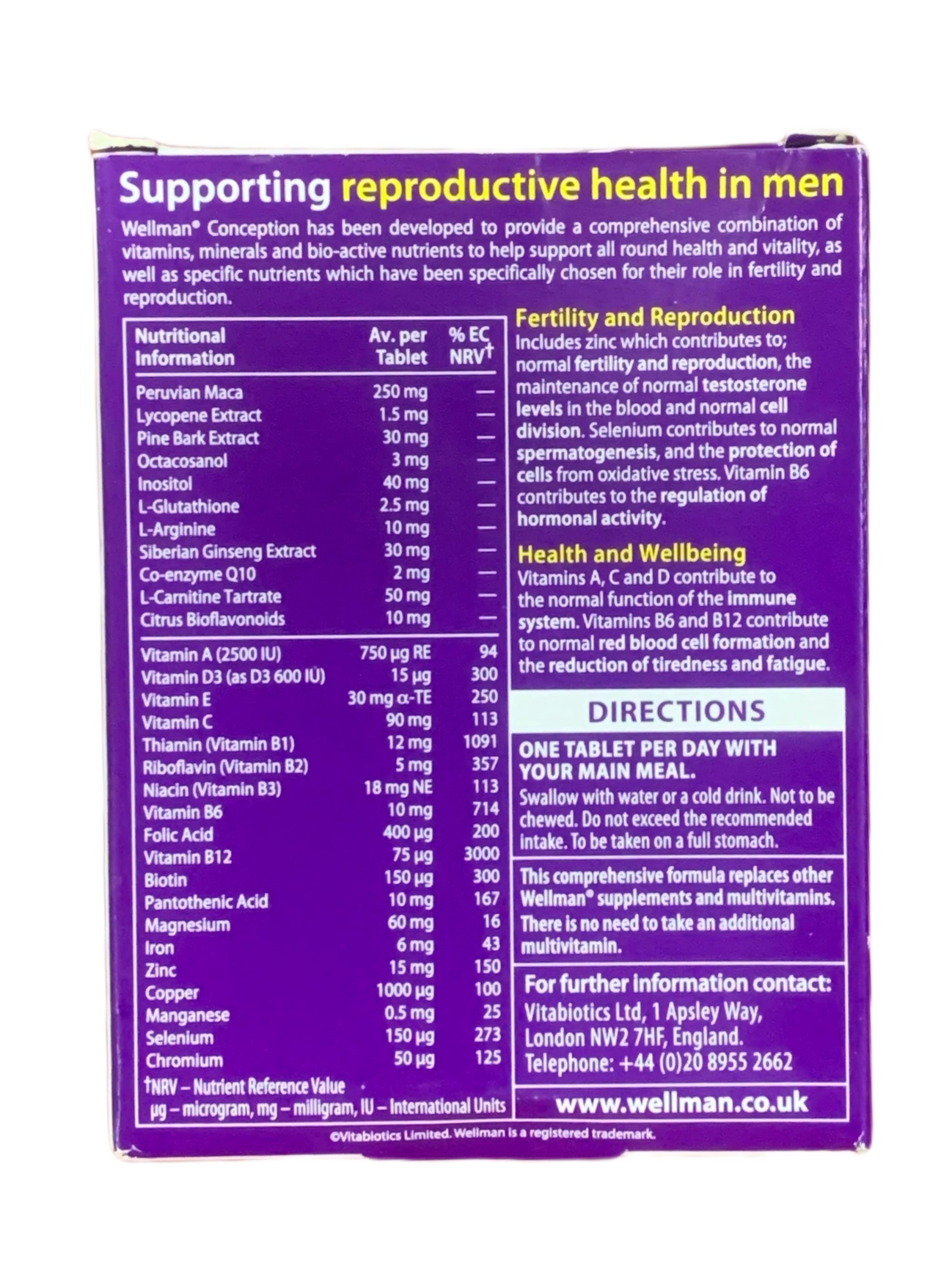 Vitabiotics Wellman Conception X30