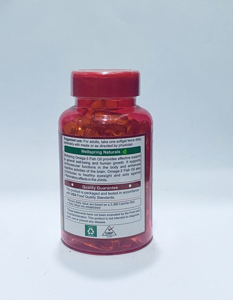 WellSpring Omega-3 Fish Oil BAck